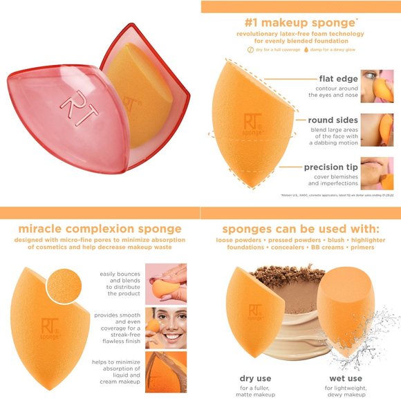 Real Techniques Miracle Complexion Sponge & Swissco Pointed Foundation Sponge - Picture 9 of 10